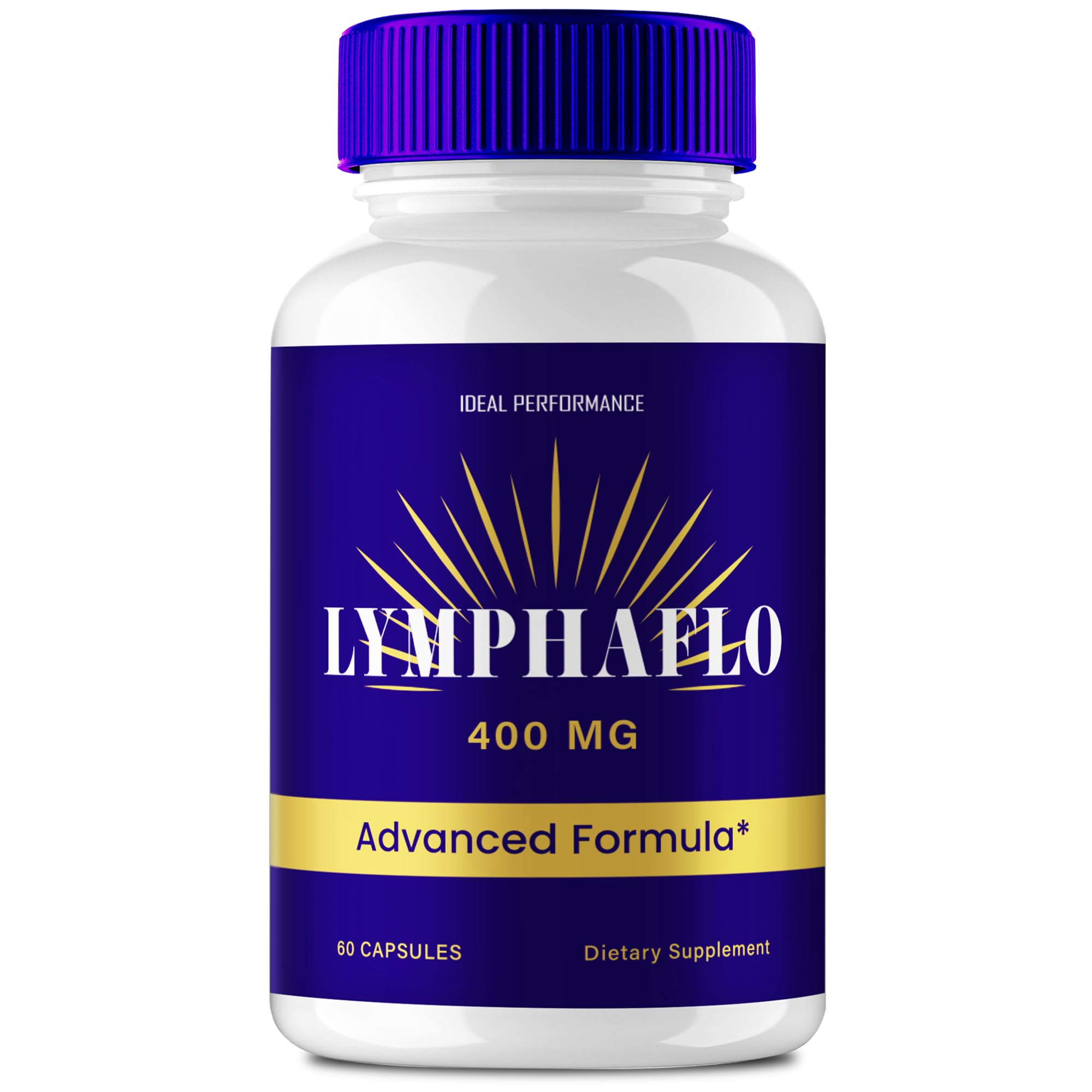 IDEAL PERFORMANCE LymphaFlo bottle front showing capsules for healthy circulation support.