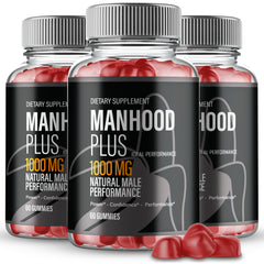 IDEAL PERFORMANCE Manhood Plus Gummies bottle front for daily wellness.
