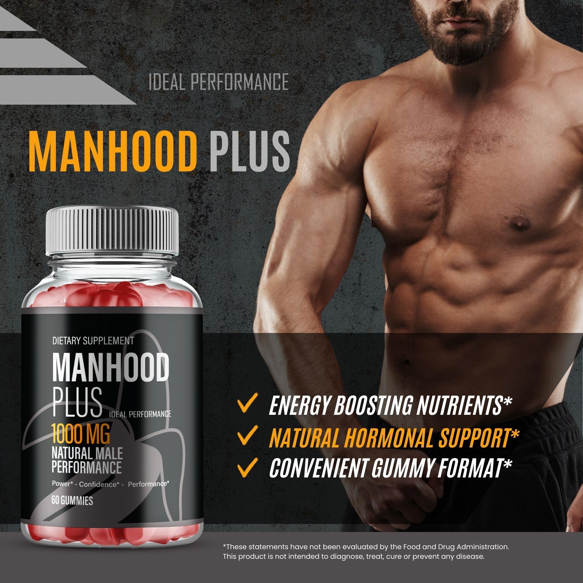 IDEAL PERFORMANCE Manhood Plus gummies in use during daily routine.