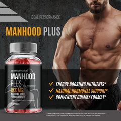 IDEAL PERFORMANCE Manhood Plus gummies in use during daily routine.