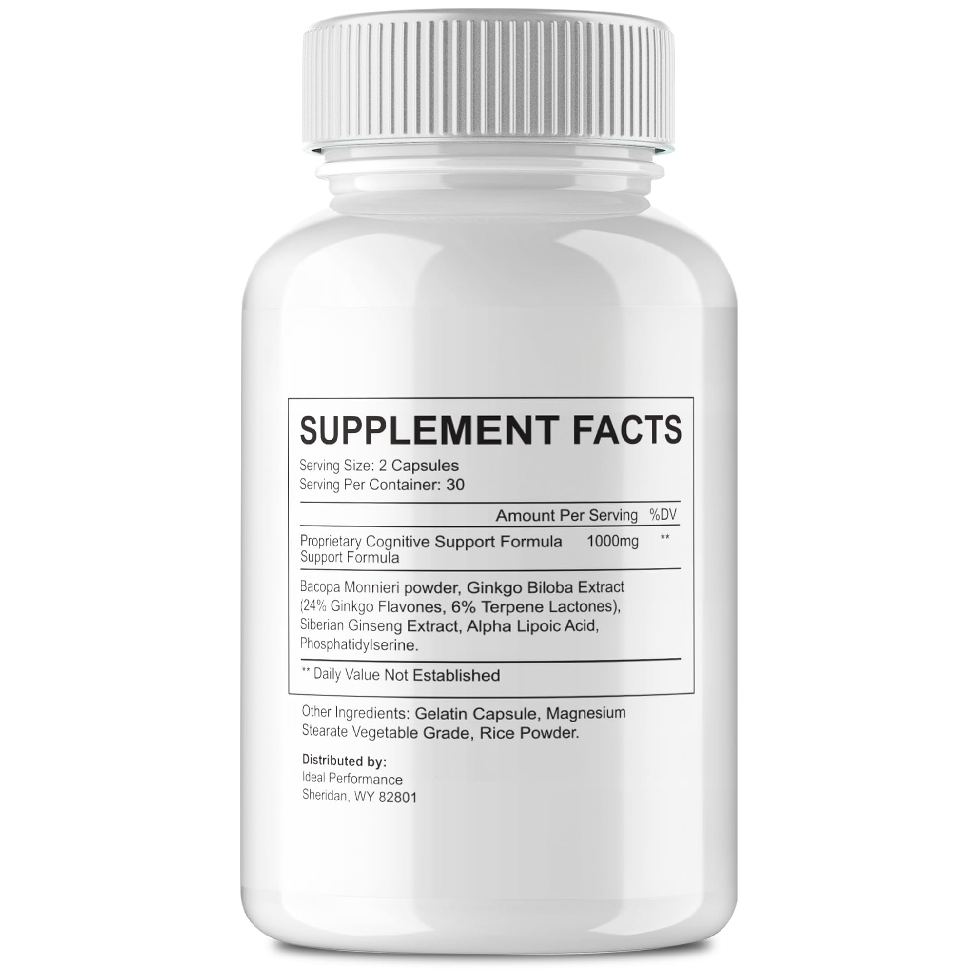IDEAL PERFORMANCE Memopezil capsules closeup showing smooth coating for easy swallowing.