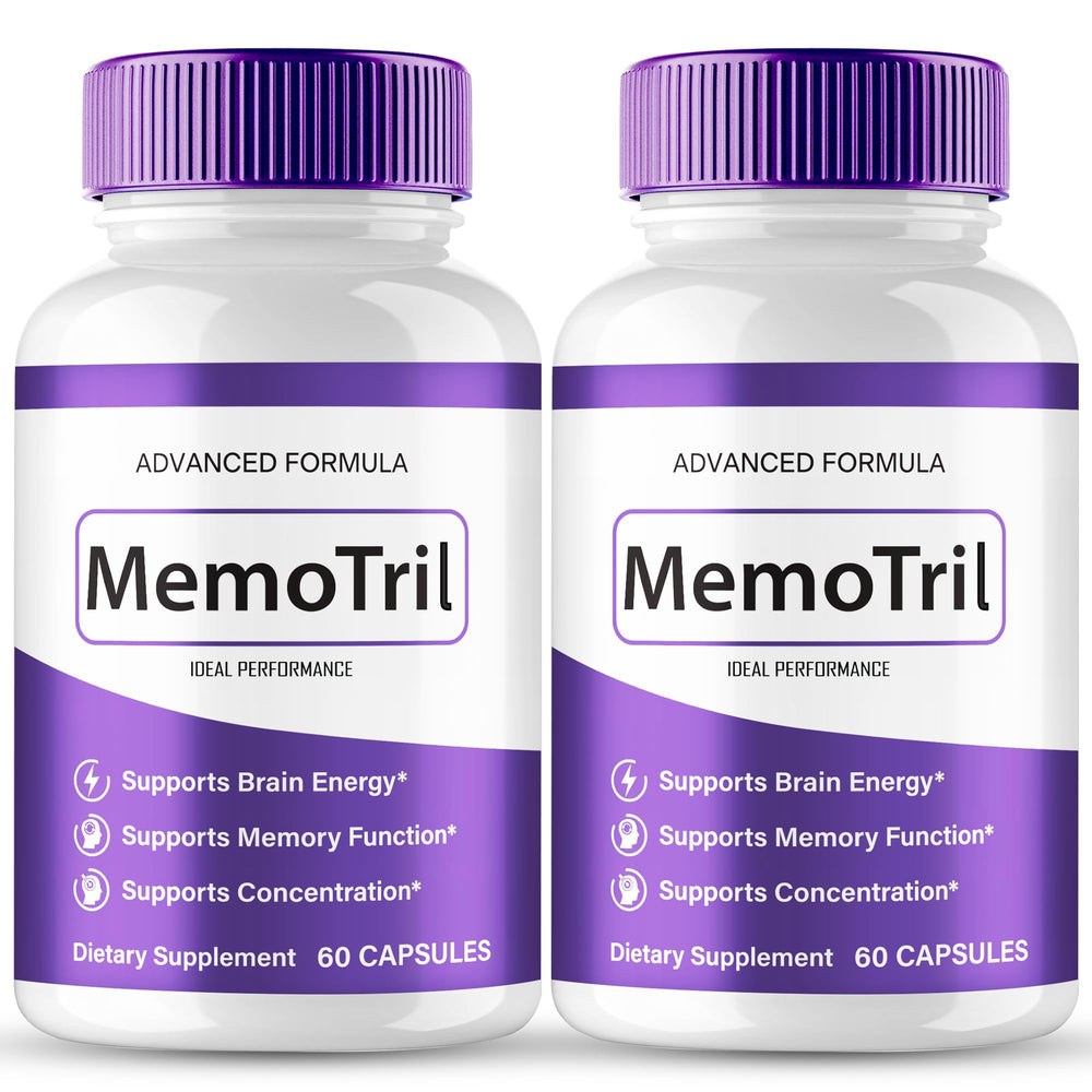IDEAL PERFORMANCE MemoTril capsules bottle closeup for daily cognitive support.