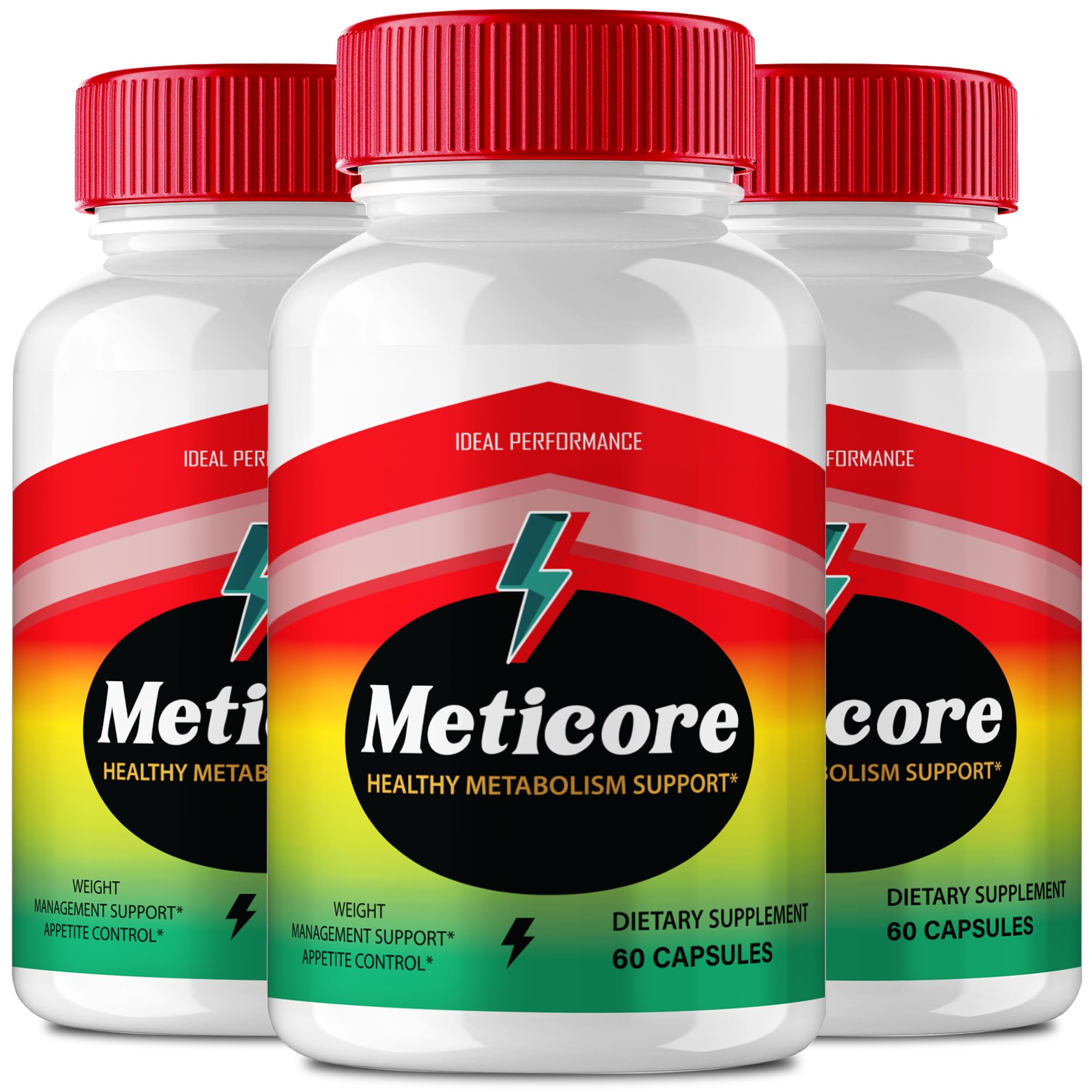 IDEAL PERFORMANCE Meticore Keto Capsules bottle shows a premium keto supplement for daily wellness