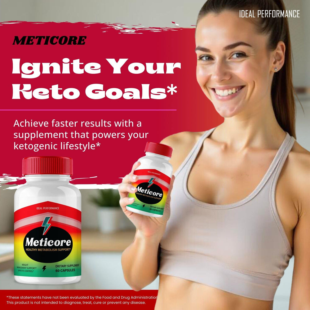 IDEAL PERFORMANCE Meticore Keto capsules closeup showing smooth texture
