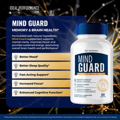 IDEAL PERFORMANCE Mind Guard pouring capsules, demonstrating simple daily dosing idea.