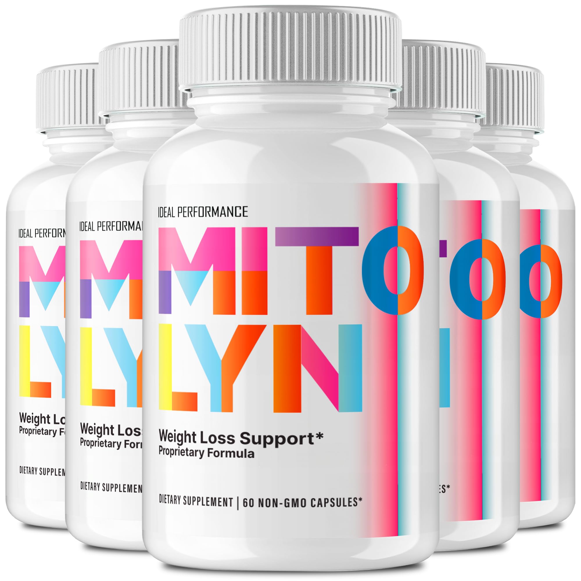 IDEAL PERFORMANCE Mitolyn keto capsules in a sleek bottle front for quick keto support.