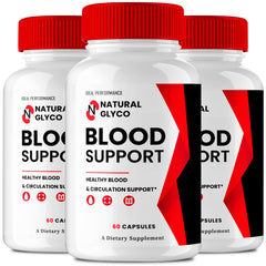 IDEAL PERFORMANCE Natural Glyco Blood Support bottle with capsules for daily circulation support.