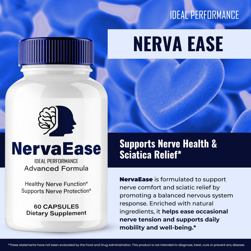 IDEAL PERFORMANCE NervaEase label showing maximum strength and daily routine.