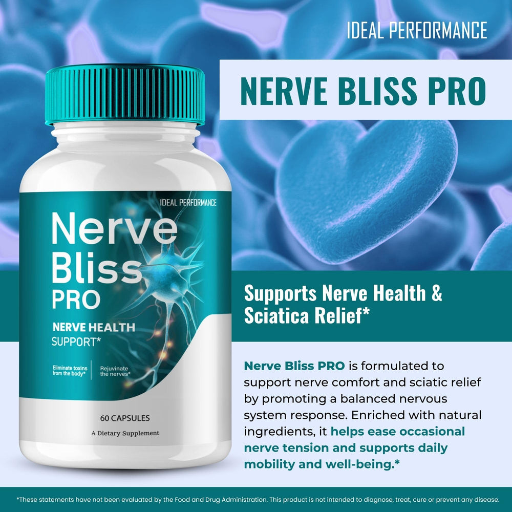 IDEAL PERFORMANCE Nerve Bliss Pro capsules close-up emphasizing smooth texture
