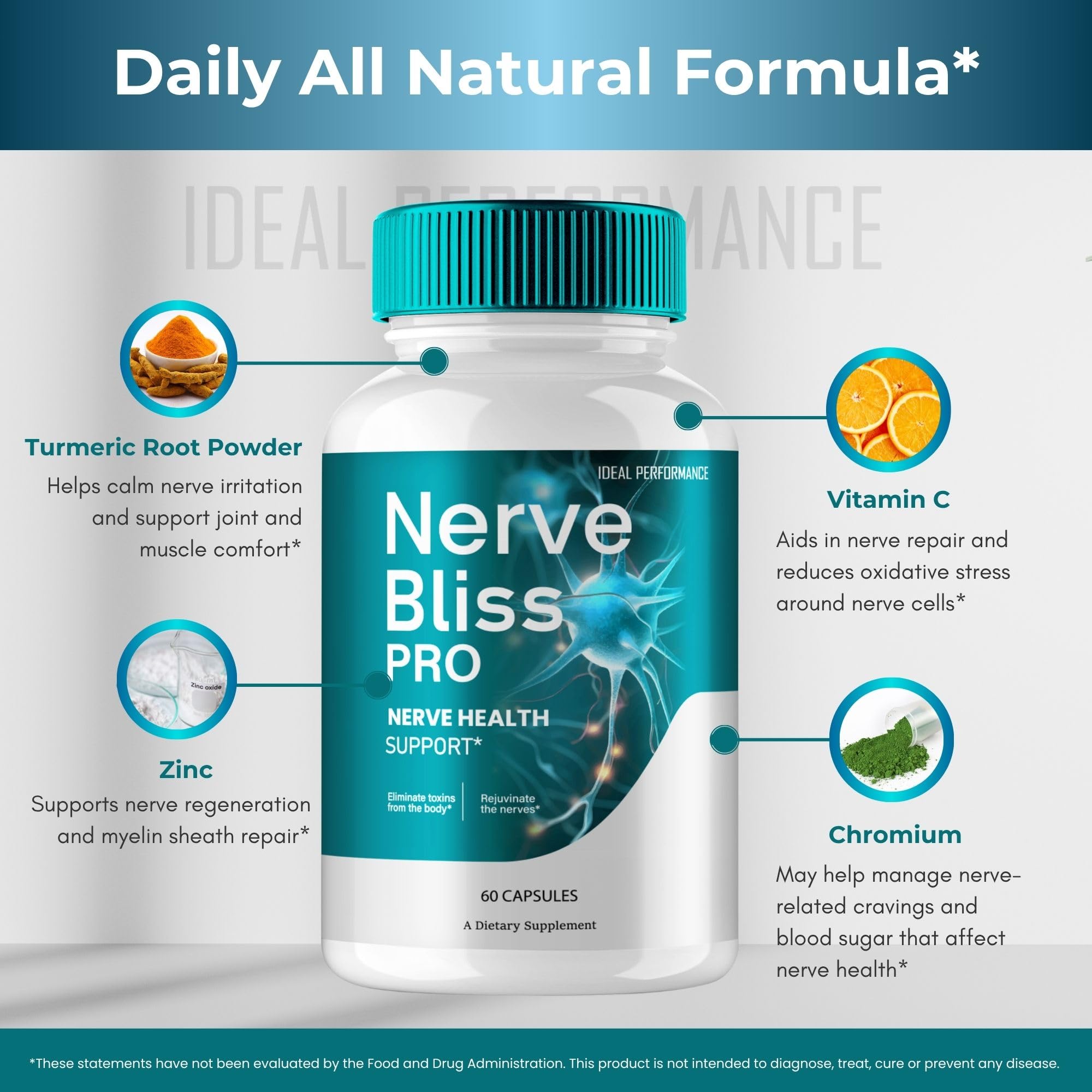 IDEAL PERFORMANCE Nerve Bliss Pro lifestyle use showing daily wellness ritual with bottle