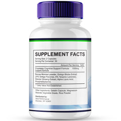 IDEAL PERFORMANCE Nerve Soothe Capsules bottle back label with usage guidance.