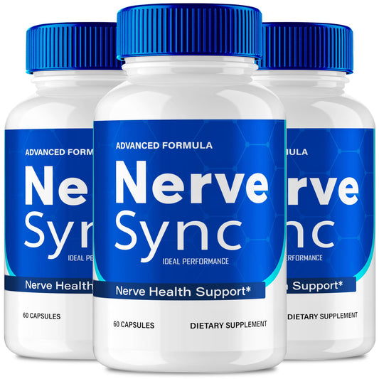 IDEAL PERFORMANCE Nerve Sync capsules bottle closeup showing all natural formula for nerve health support