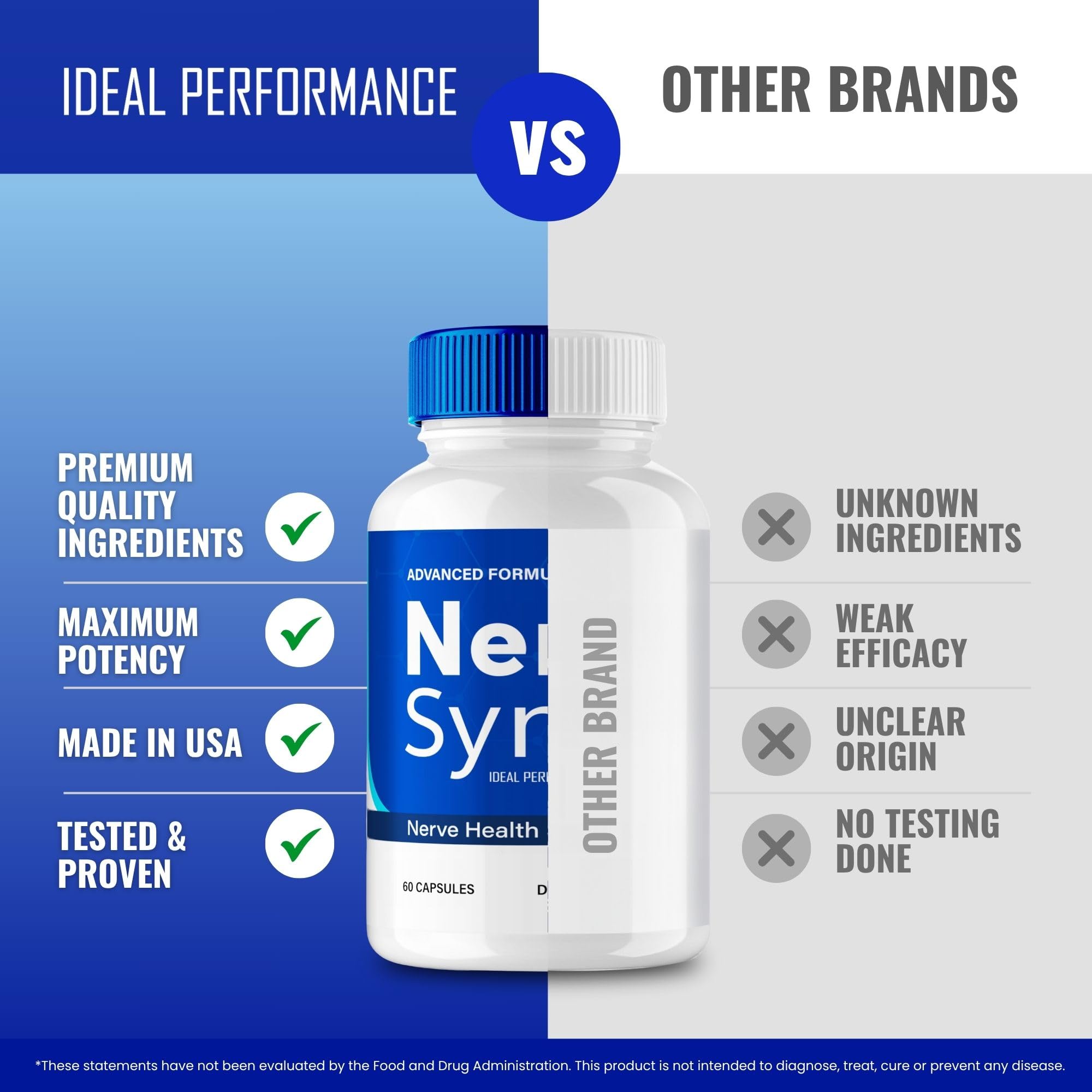 IDEAL PERFORMANCE Nerve Sync bottle with pour demonstrates convenient use at home or on travel