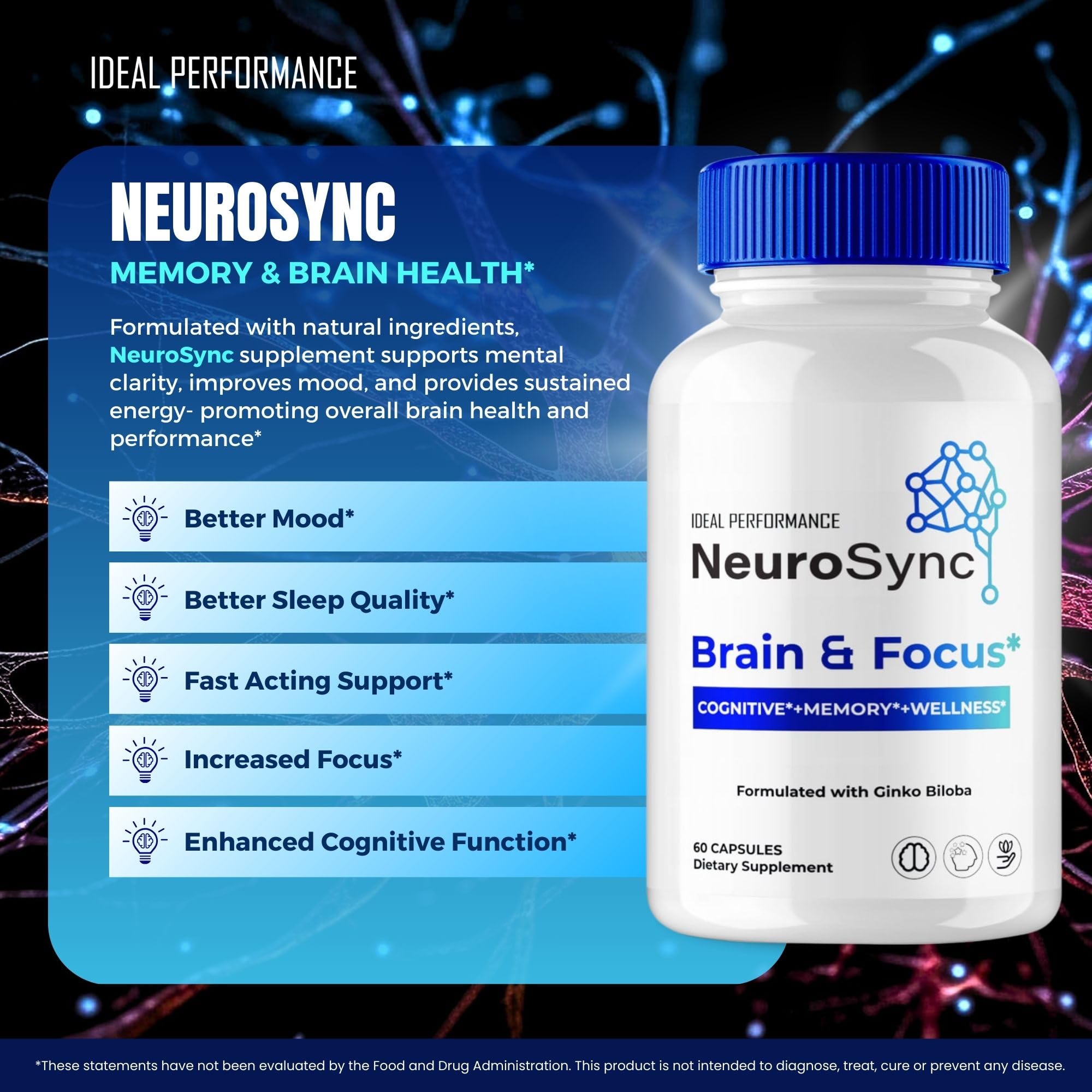IDEAL PERFORMANCE Neuro Sync sealed bottle with safety seal