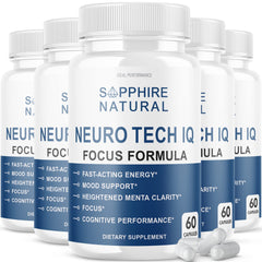 IDEAL PERFORMANCE Neuro Tech IQ bottle showing focus-support formula for studying