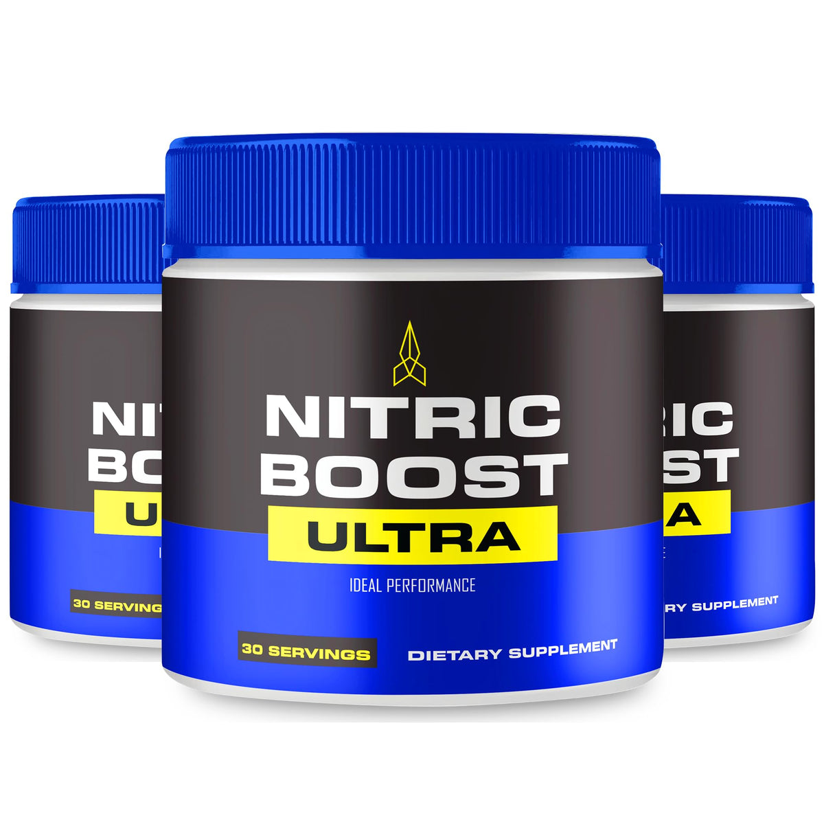 IDEAL PERFORMANCE Nitric Boost Ultra powder tub labeled for clean energy support.