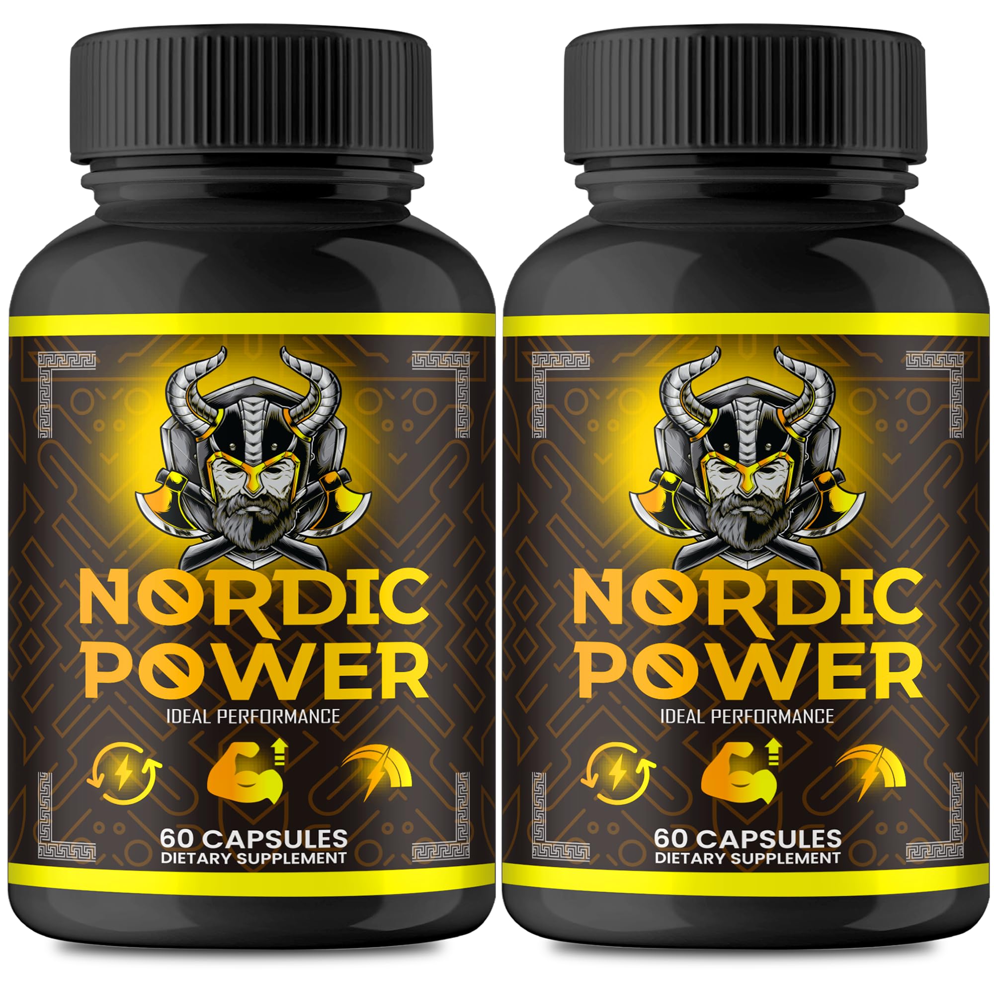 IDEAL PERFORMANCE Nordic Power Pills bottle closed for daily energy support.