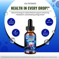 Measuring spoon with NuNerve drops for precise daily dosing.