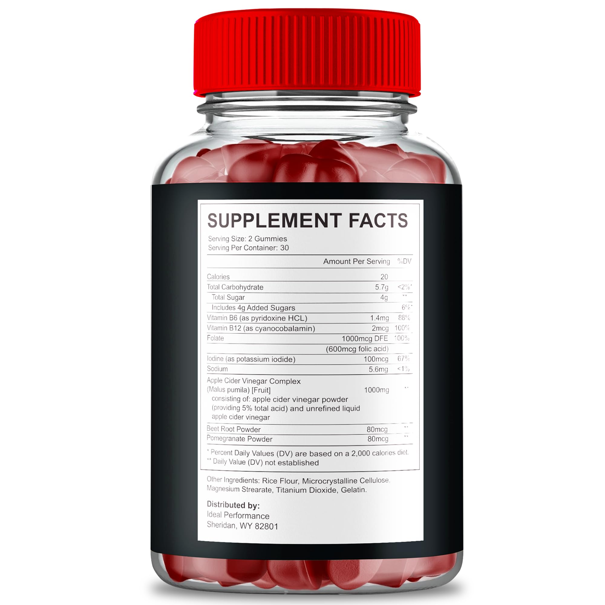 IDEAL PERFORMANCE Oxvia jar closeup highlights gummy texture and chew-friendly daily use.