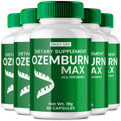 IDEAL PERFORMANCE OzemBurn Max bottle front, all-natural keto supplement for active lifestyles.