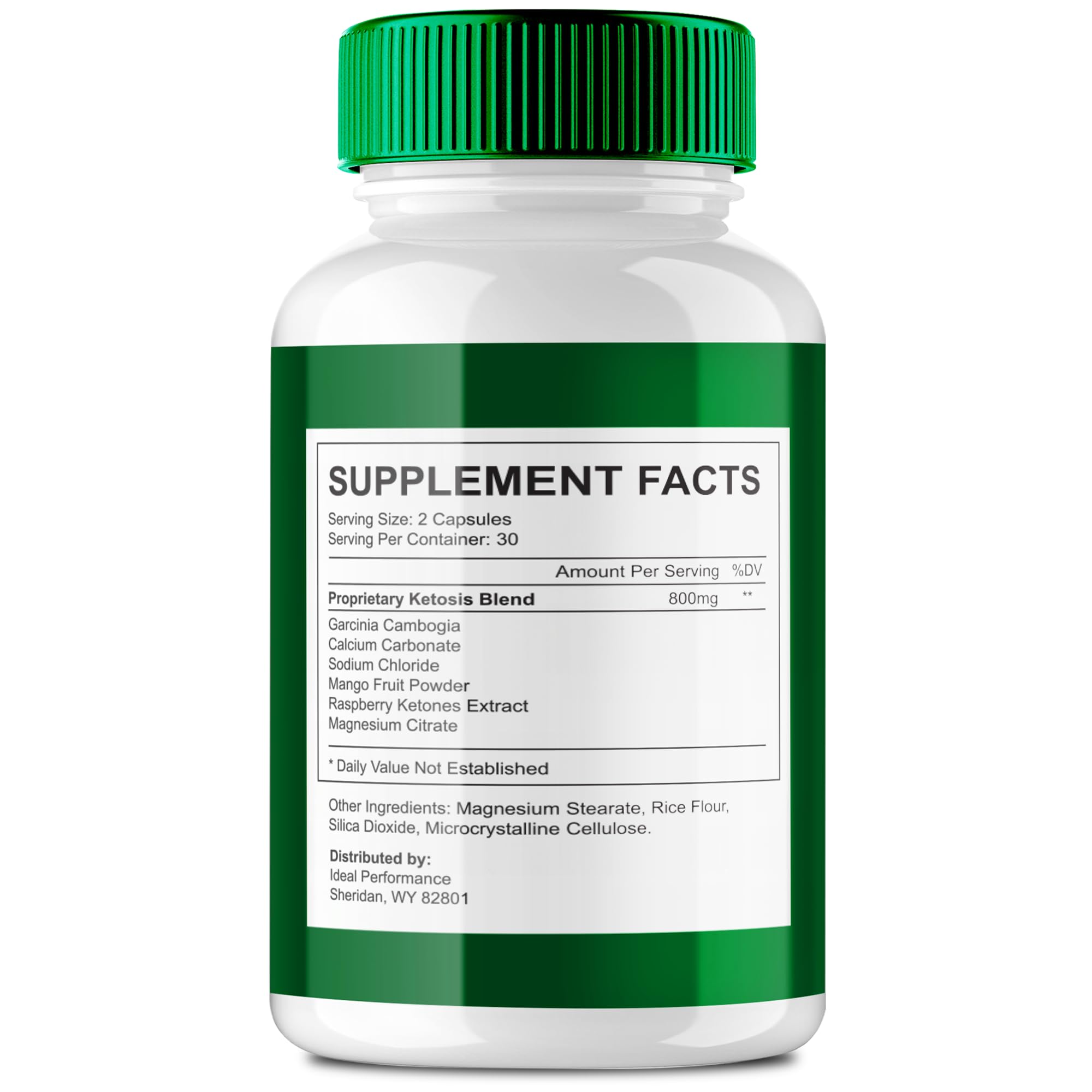 IDEAL PERFORMANCE OzemBurn Max capsules bottle side highlighting all-natural formula