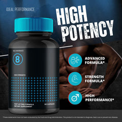 IDEAL PERFORMANCE Performer 8 bottle back label with usage guidance and ingredients