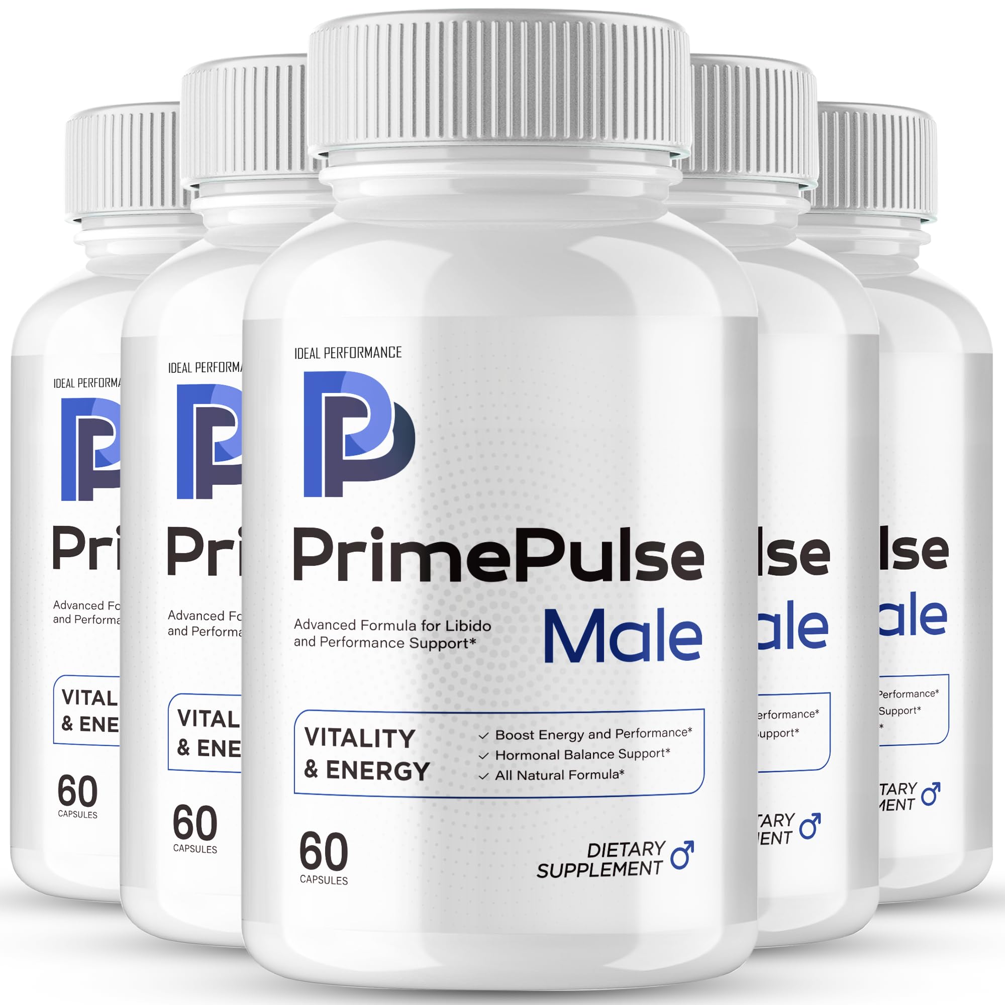 IDEAL PERFORMANCE Prime Pulse capsules in bottle for easy daily use.