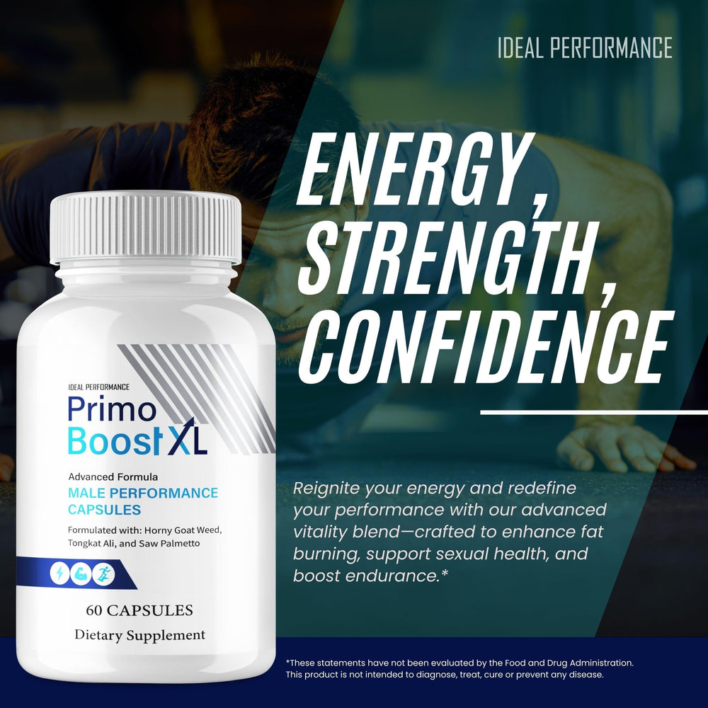 IDEAL PERFORMANCE Primo Boost XL hand with bottle suggesting portable energy anywhere