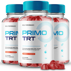 IDEAL PERFORMANCE Primo TRT Gummies bottle front view showing all-natural wellness focus