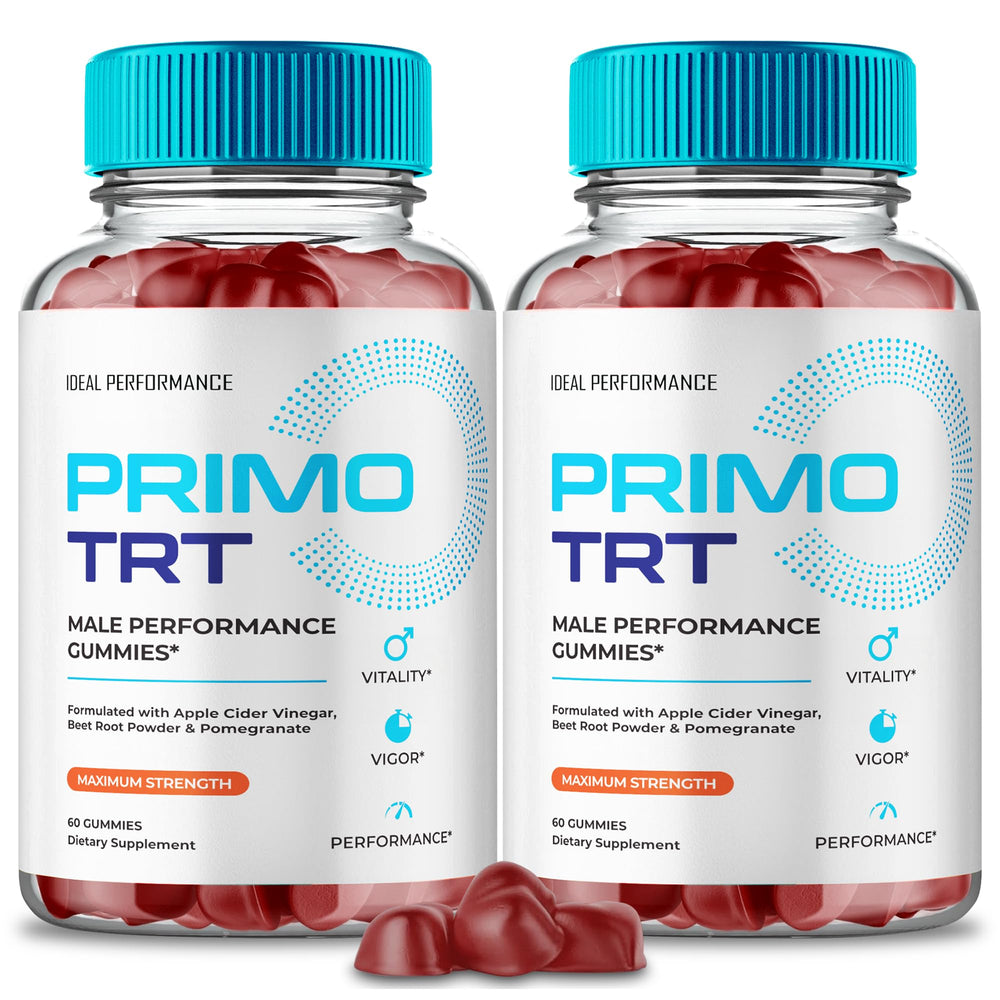 IDEAL PERFORMANCE Primo TRT Gummies bottle on display supports natural wellness in daily life.