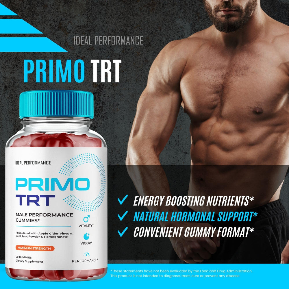 IDEAL PERFORMANCE Primo TRT Gummies front-view with clear branding