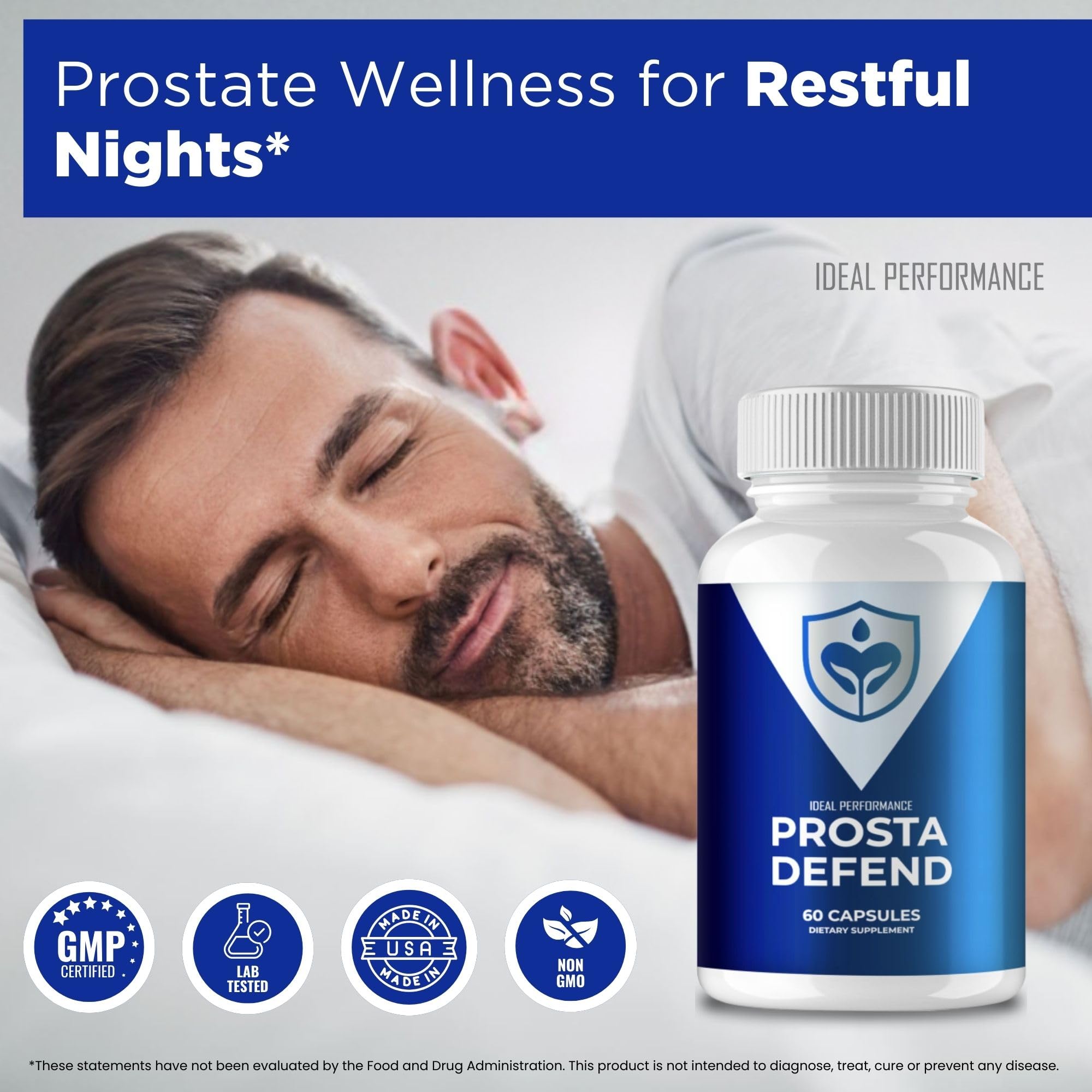 IDEAL PERFORMANCE Prosta Defend outer packaging viewed from top for branding.