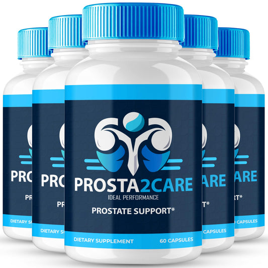 IDEAL PERFORMANCE Prosta2Care capsules in a bottle for daily, all-natural prostate support.