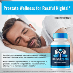 IDEAL PERFORMANCE Prosta2Care capsules dispensed illustrate easy daily dosing.