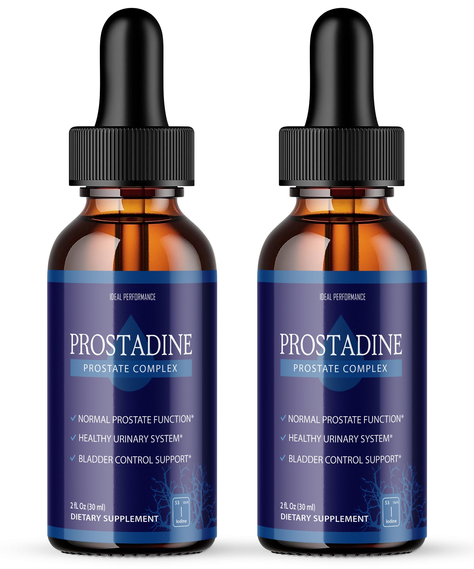 IDEAL PERFORMANCE Prostadine 2-pack bottle on countertop, potential daily prostate support option.