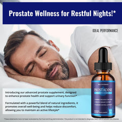 IDEAL PERFORMANCE Prostadine Drops bottle tilt view for stability.