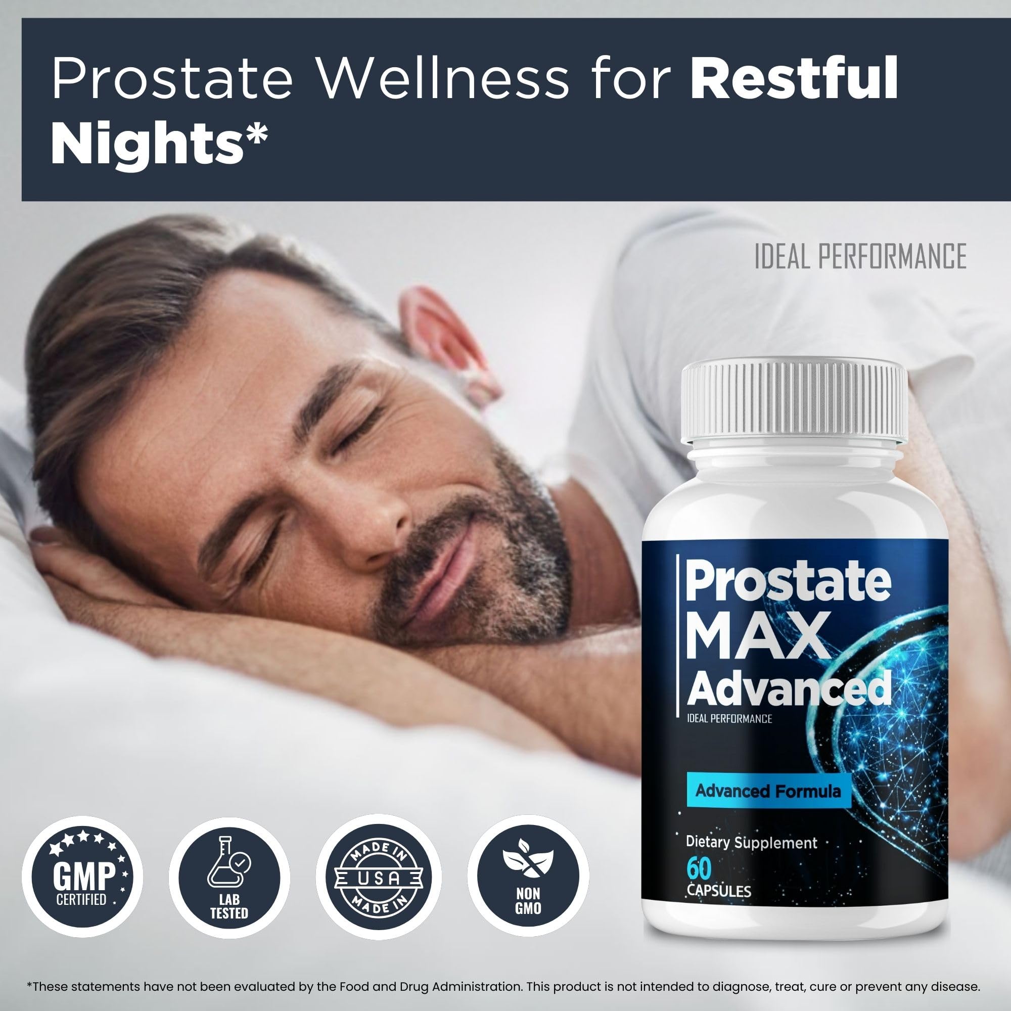 IDEAL PERFORMANCE Prostate Max 5-pack box arrangement for display.