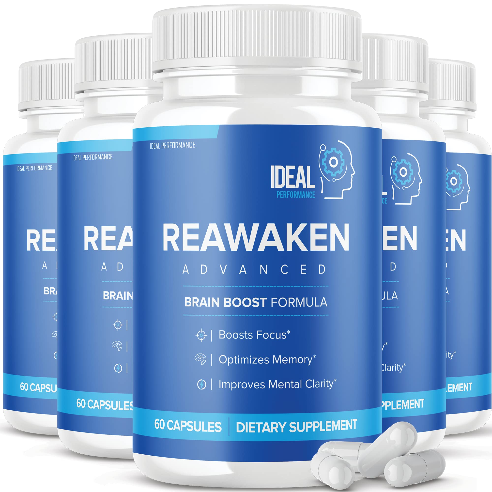 Ideal Performance Reawaken brain boost bottle-front for daily focus support