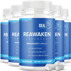Ideal Performance Reawaken brain boost bottle-front for daily focus support