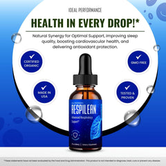 IDEAL PERFORMANCE Respilean Blood Formula Drops label detailing the balanced blend.