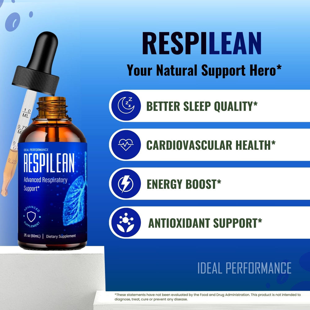 IDEAL PERFORMANCE Respilean Drops 5-pack box for value and convenience.