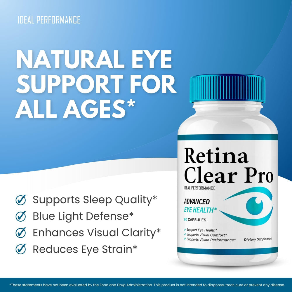 IDEAL PERFORMANCE Retina Clear bottle with label for quick routine.