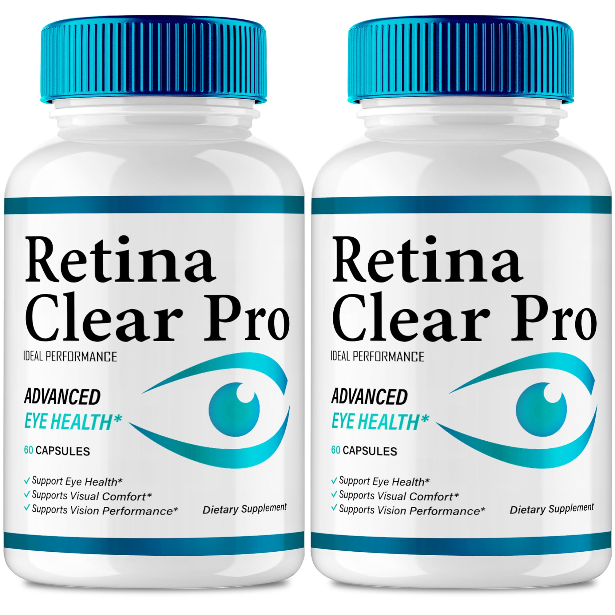 IDEAL PERFORMANCE Retina Clear eye supplement bottle, supporting daily visual wellness.