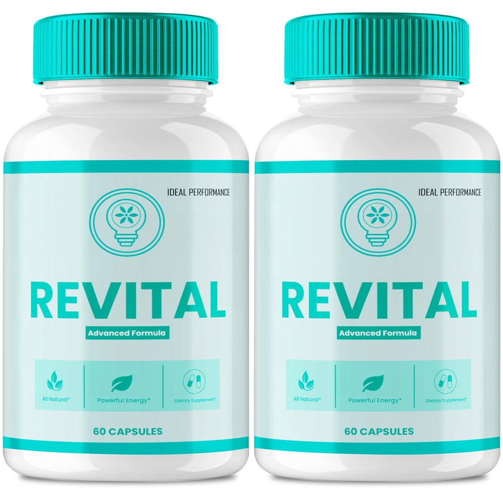 IDEAL PERFORMANCE Revital Capsules bottle on kitchen counter for daily vitality.