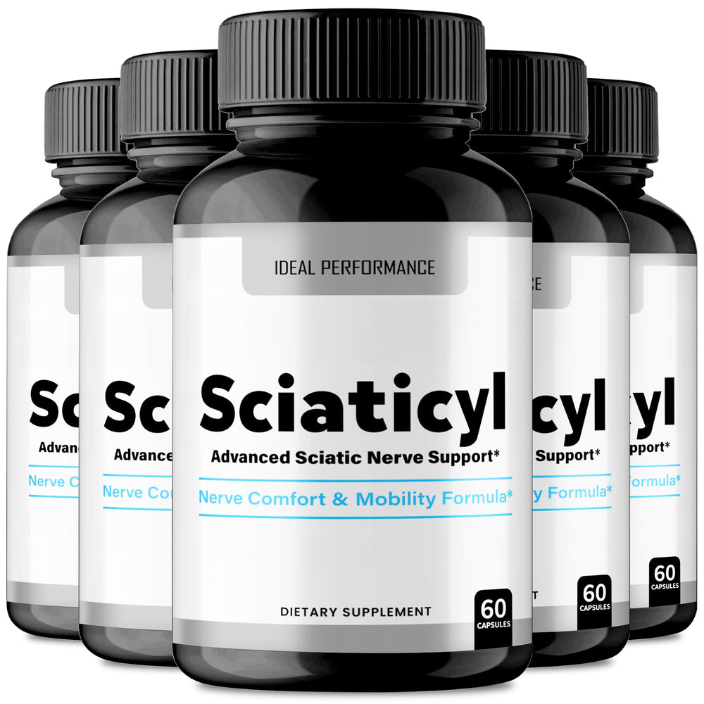 IDEAL PERFORMANCE Sciaticyl capsules bottle front for easy daily circulation support.