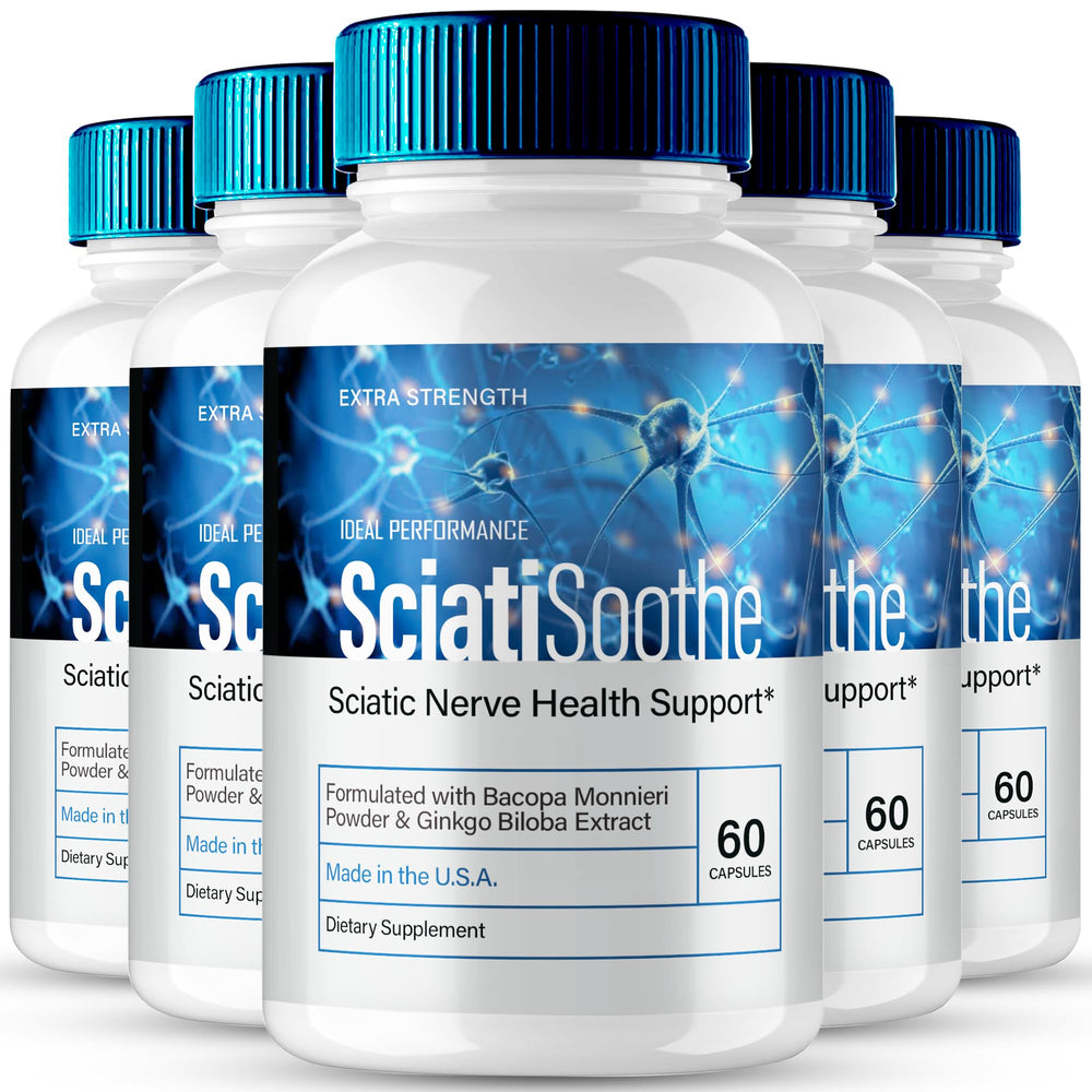 IDEAL PERFORMANCE SciatiSoothe capsules bottle close-up for nerve health support