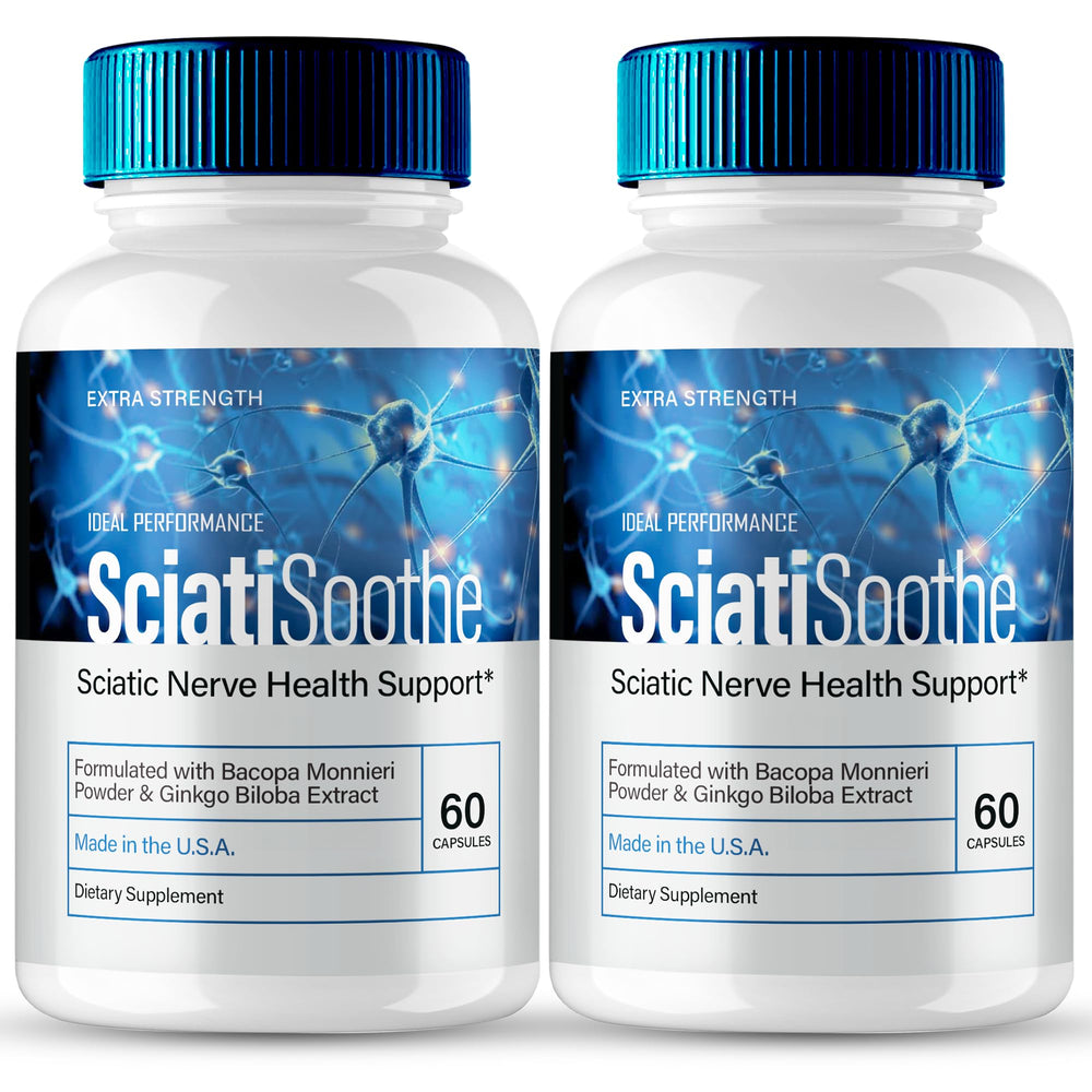 IDEAL PERFORMANCE SciatiSoothe capsules bottle for easy daily nerve support.