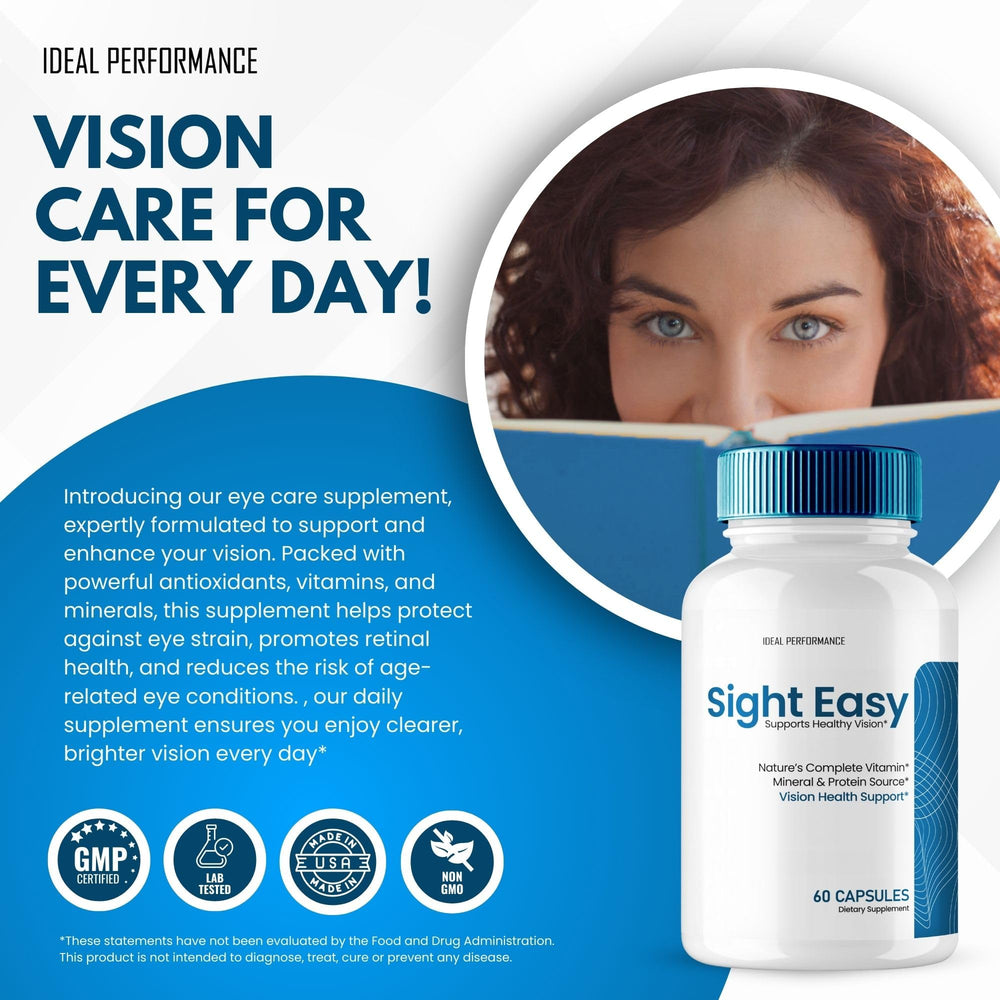 IDEAL PERFORMANCE Sight Easy glasses on desk scene for screen-time eye health.