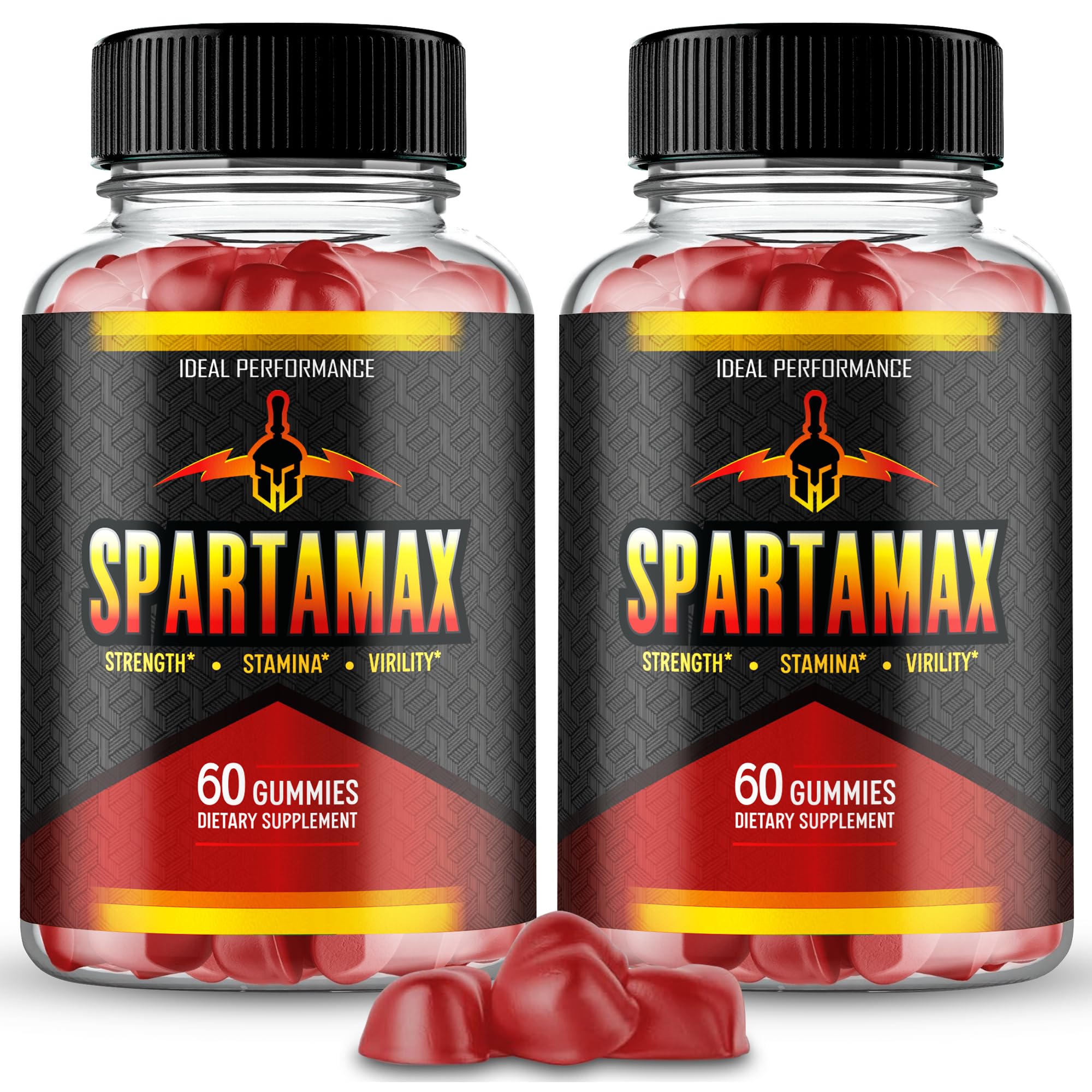 IDEAL PERFORMANCE Spartamax Gummies bottle close-up showing convenient energy support.